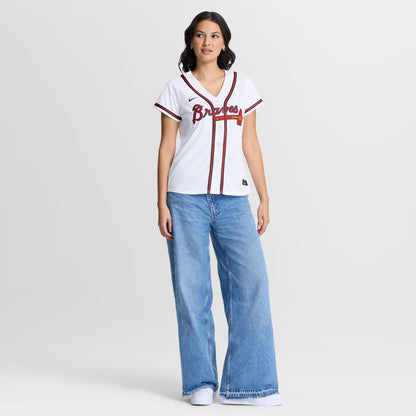 Atlanta Braves Spencer Schwellenbach Nike Women's Home Replica Jersey - White MLB Team Jersey Baseball Fan Apparel