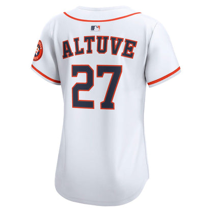 Houston Astros Jose Altuve Nike Women's Home Limited Player Jersey - White MLB Team Jersey Baseball Fan Apparel