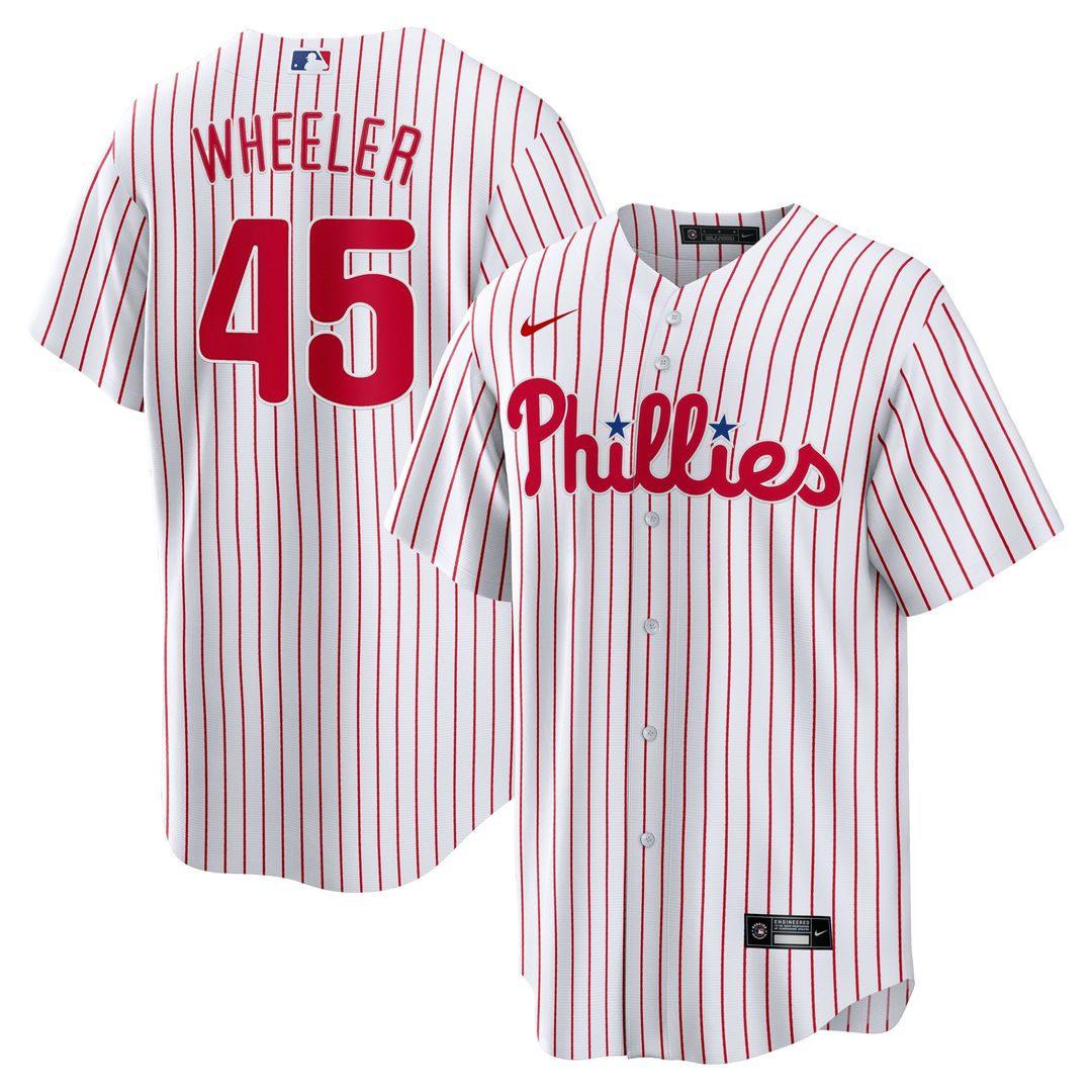 Philadelphia Phillies Zack Wheeler Nike Home Replica Jersey - White MLB Team Jersey Baseball Fan Apparel