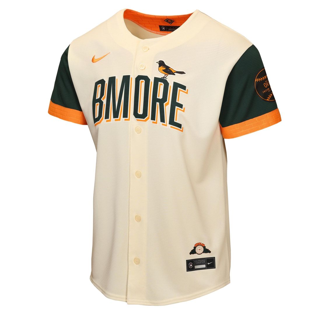 Baltimore Orioles Nike Youth 2026 City Connect Stadium Jersey - Cream MLB Team Jersey Baseball Fan Apparel