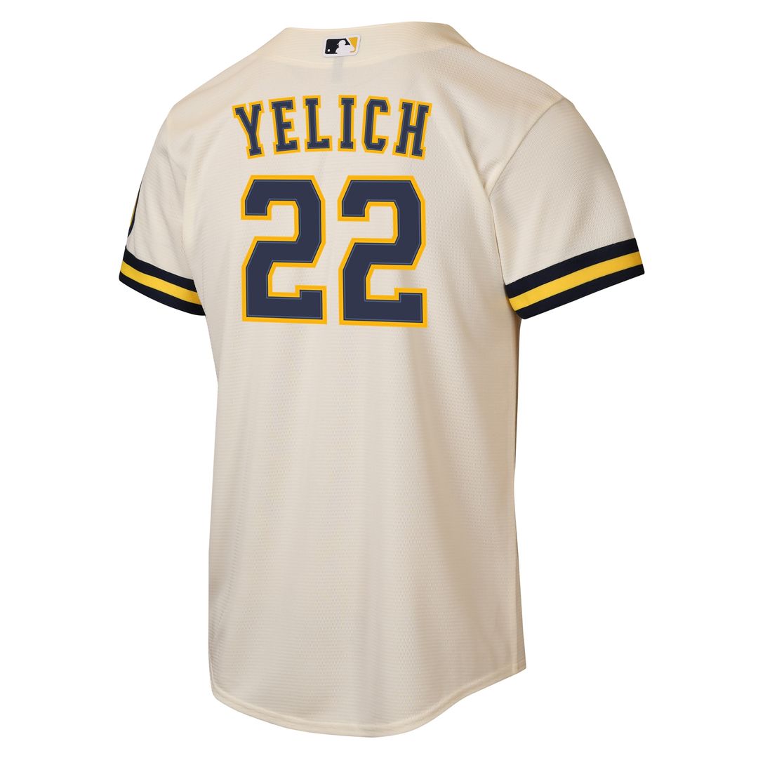 Milwaukee Brewers Christian Yelich Nike Youth Home Stadium Jersey - Cream MLB Team Jersey Baseball Fan Apparel
