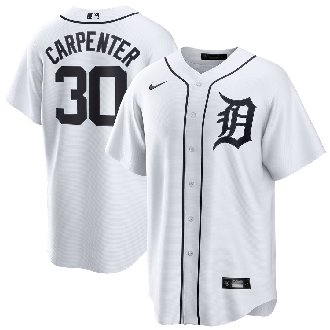 Detroit Tigers Kerry Carpenter Nike Home Replica Jersey - White MLB Team Jersey Baseball Fan Apparel