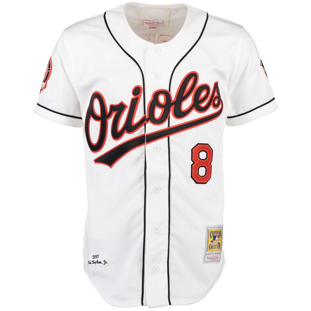 Baltimore Orioles Cal Ripken Mitchell & Ness Home Authentic Jersey - White MLB Team Jersey Baseball Fan Apparel