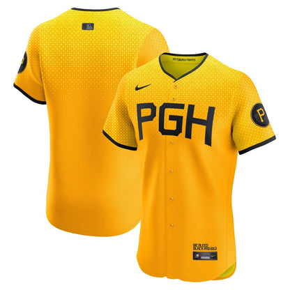 Pittsburgh Pirates Nike City Connect Elite Jersey - Gold MLB Team Jersey Baseball Fan Apparel