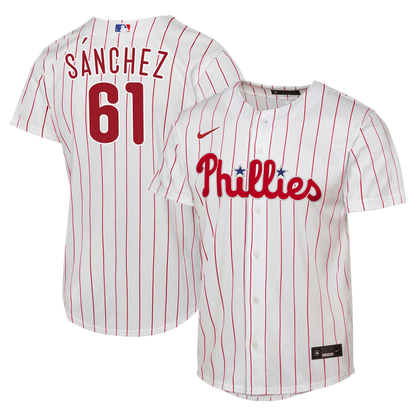 Philadelphia Phillies Cristopher Sánchez Nike Youth Home Replica Jersey - White MLB Team Jersey Baseball Fan Apparel