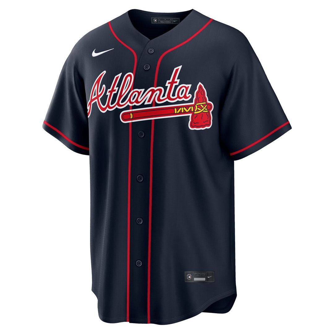 Atlanta Braves Austin Riley Nike Alternate Replica Jersey - Navy MLB Team Jersey Baseball Fan Apparel