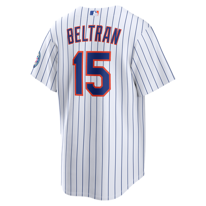 New York Mets Carlos Beltran Nike Home Replica 2026 Hall of Fame Patch Jersey - White MLB Team Jersey Baseball Fan Apparel