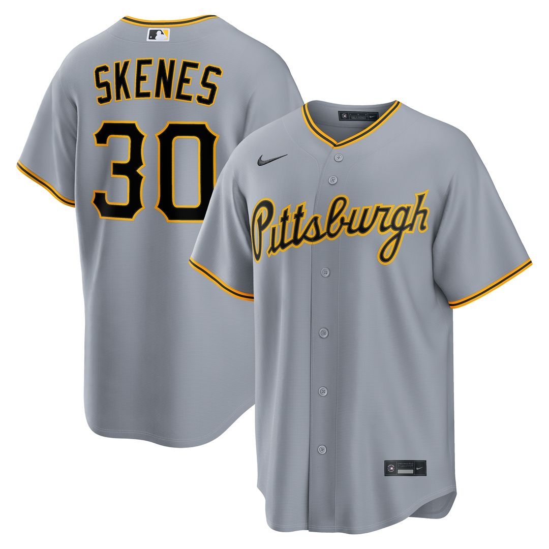 Pittsburgh Pirates Paul Skenes Nike Road Replica Jersey - Gray MLB Team Jersey Baseball Fan Apparel