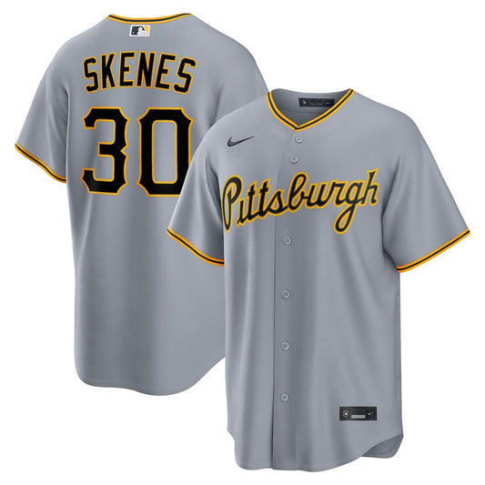 Pittsburgh Pirates Paul Skenes Nike Road Replica Jersey - Gray MLB Team Jersey Baseball Fan Apparel