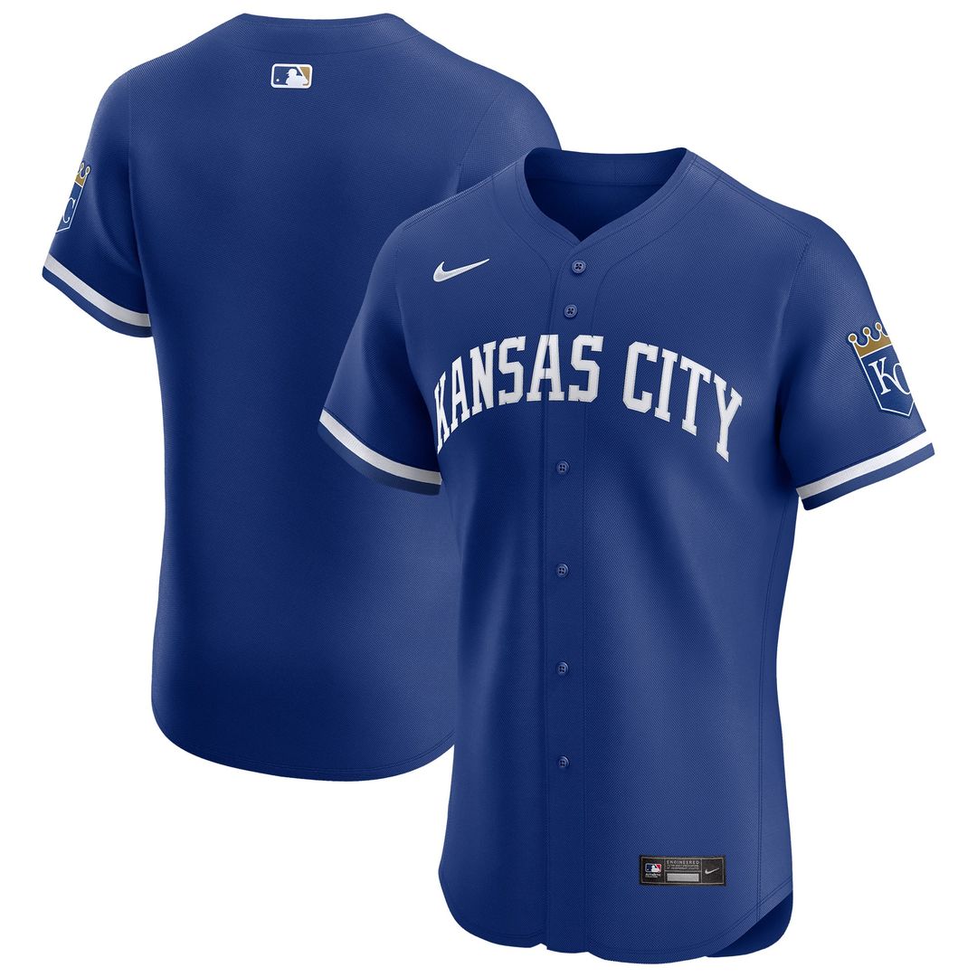 Kansas City Royals Nike Alternate Vapor Premier Elite Patch Jersey - Royal MLB Team Jersey Baseball Fan Apparel