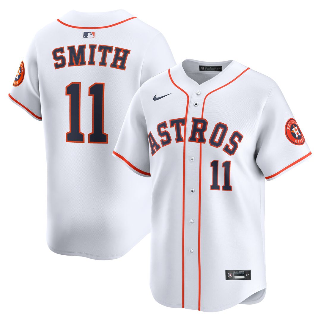 Houston Astros Cam Smith #11 Nike Home Limited Player Jersey - White MLB Team Jersey Baseball Fan Apparel