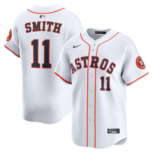 Houston Astros Cam Smith #11 Nike Home Limited Player Jersey - White MLB Team Jersey Baseball Fan Apparel