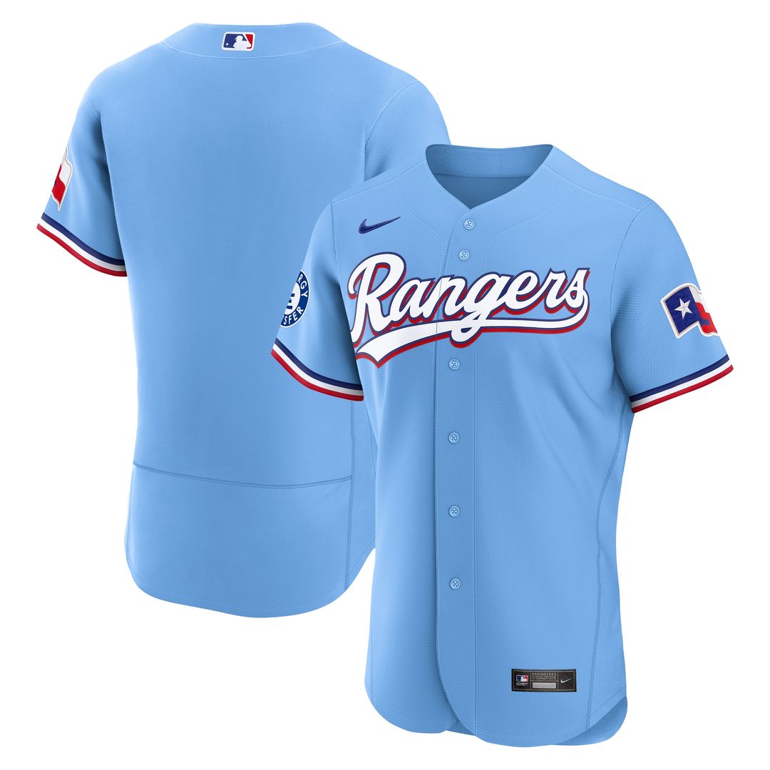 Texas Rangers Nike Home Sponsor Patch Authentic Jersey - White MLB Team Jersey Baseball Fan Apparel