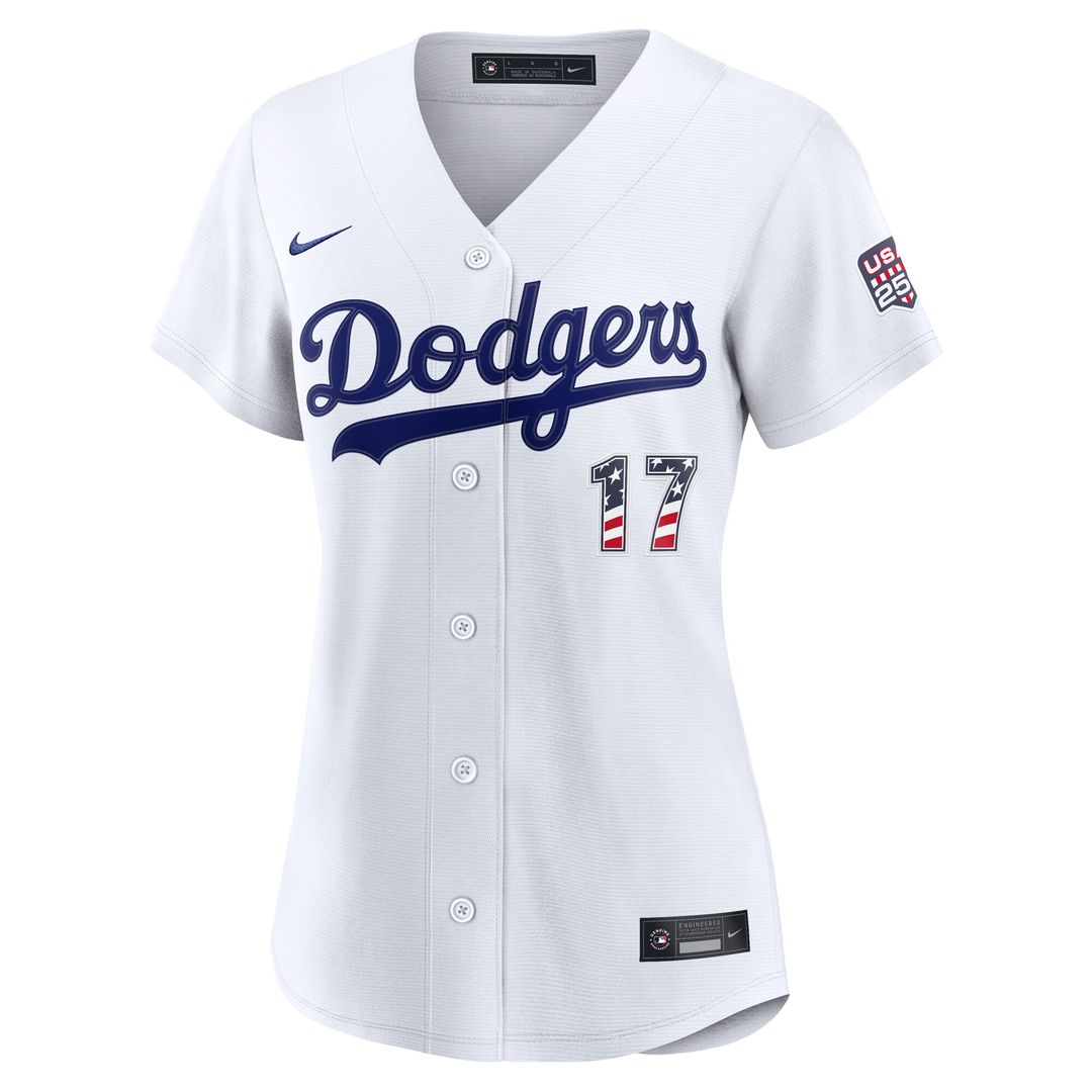 Los Angeles Dodgers Shohei Ohtani Nike Women's USA 250 Fourth of July Home Stadium Jersey - White MLB Team Jersey Baseball Fan Apparel