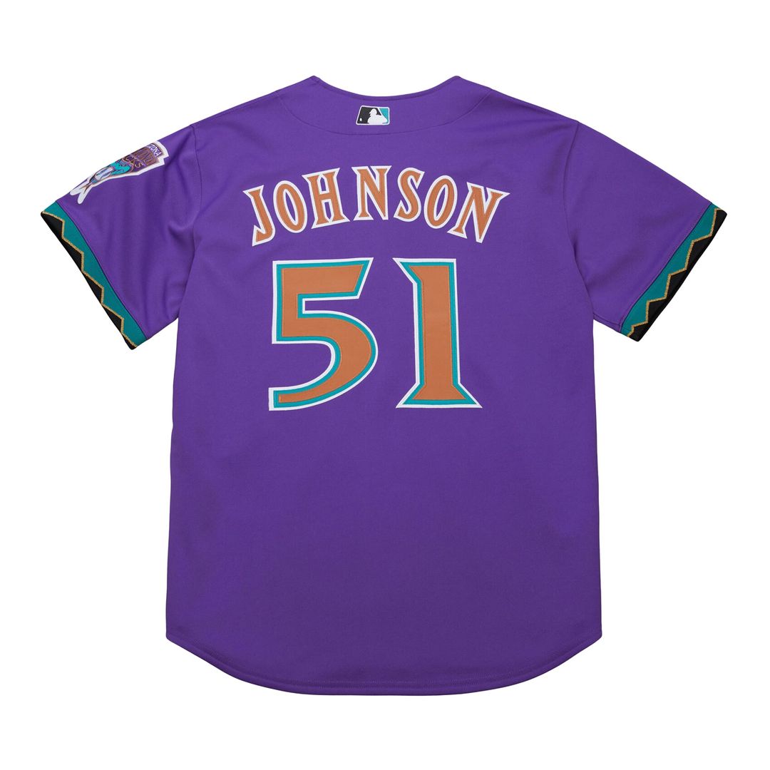 Arizona Diamondbacks Randy Johnson Mitchell & Ness 2000 Throwback Authentic Jersey - Purple MLB Team Jersey Baseball Fan Apparel