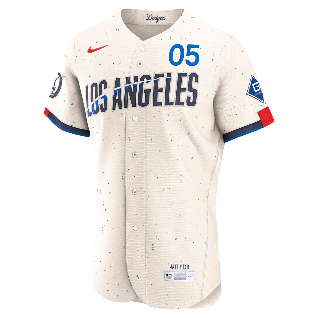 Los Angeles Dodgers Freddie Freeman Nike City Connect Authentic Sponsor Patch Jersey - Cream MLB Team Jersey Baseball Fan Apparel