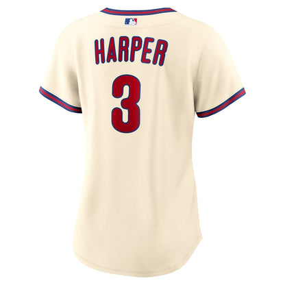 Philadelphia Phillies Bryce Harper Nike Women's Alternate Replica Jersey - Cream MLB Team Jersey Baseball Fan Apparel