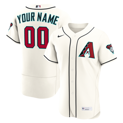 Arizona Diamondbacks Nike Home Authentic Custom Jersey - Cream MLB Team Jersey Baseball Fan Apparel