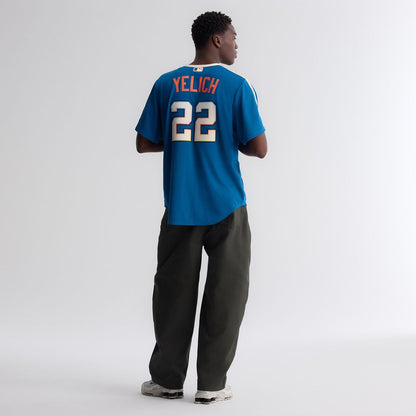 Milwaukee Brewers Christian Yelich Nike 2026 City Connect Stadium Jersey - Mineral Blue MLB Team Jersey Baseball Fan Apparel
