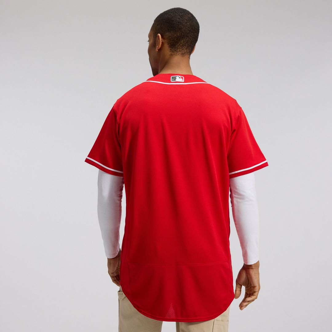 Cincinnati Reds Nike Alternate Authentic Team Logo Jersey - Scarlet MLB Team Jersey Baseball Fan Apparel