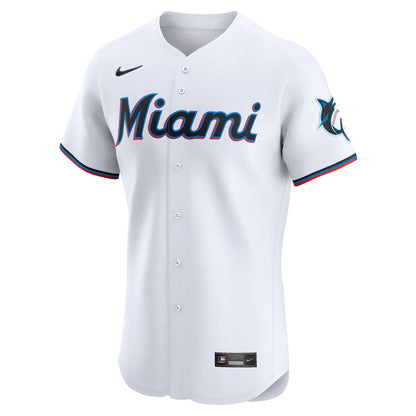 Miami Marlins Eury Perez Nike Home Elite Player Jersey - White MLB Team Jersey Baseball Fan Apparel