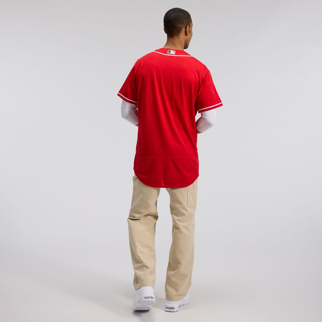 Cincinnati Reds Nike Alternate Authentic Team Logo Jersey - Scarlet MLB Team Jersey Baseball Fan Apparel