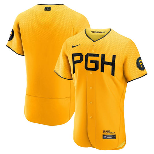 Pittsburgh Pirates Nike City Connect Authentic Jersey - Gold MLB Team Jersey Baseball Fan Apparel