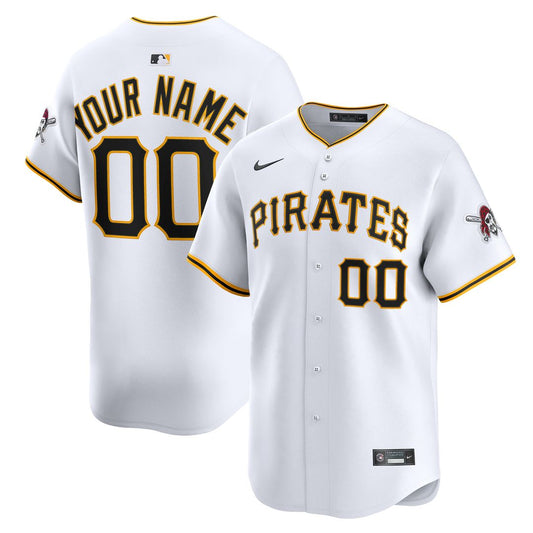 Pittsburgh Pirates Nike Home Limited Custom Jersey - White MLB Team Jersey Baseball Fan Apparel