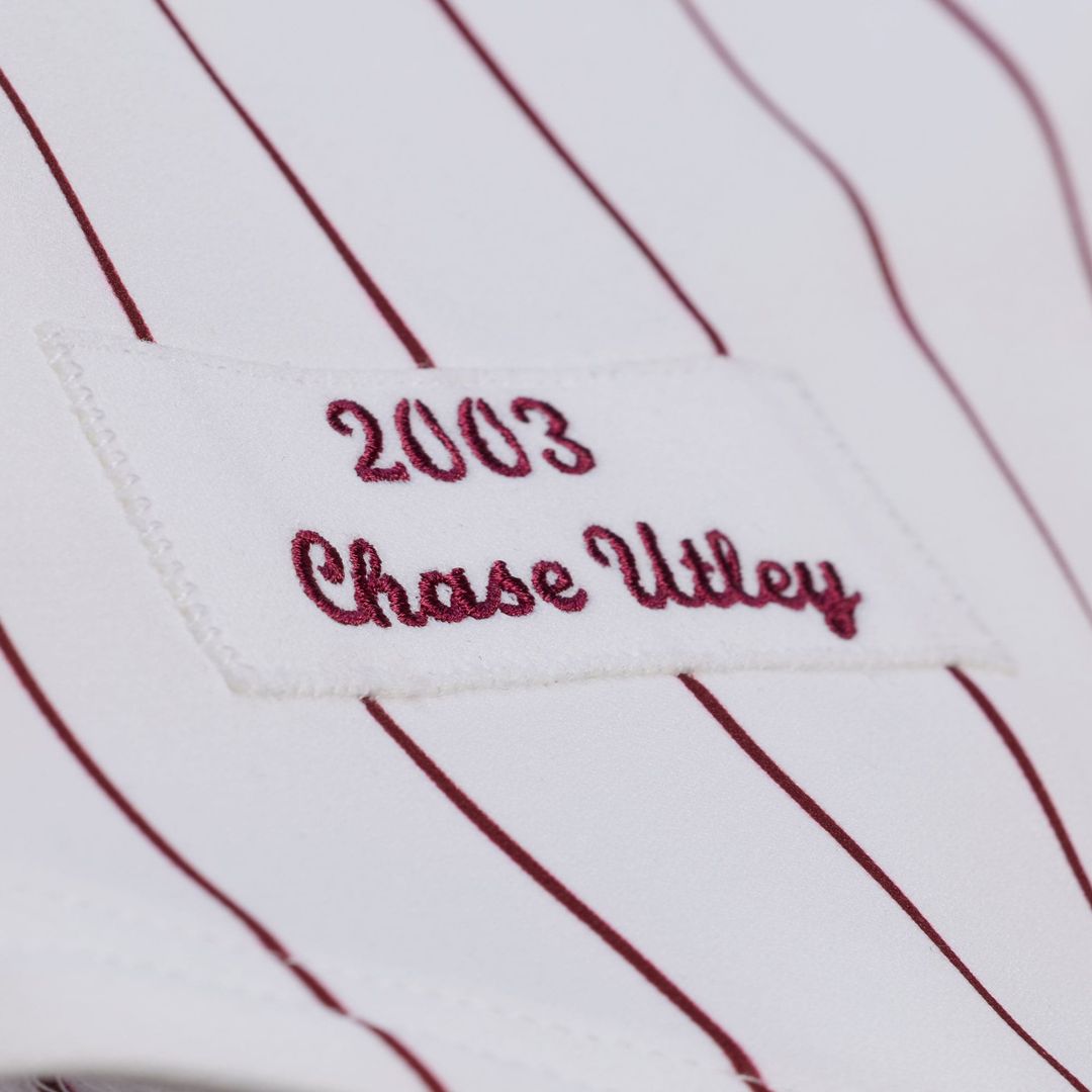 Philadelphia Phillies Chase Utley Mitchell & Ness 2003 Cooperstown Authentic Jersey - White MLB Team Jersey Baseball Fan Apparel