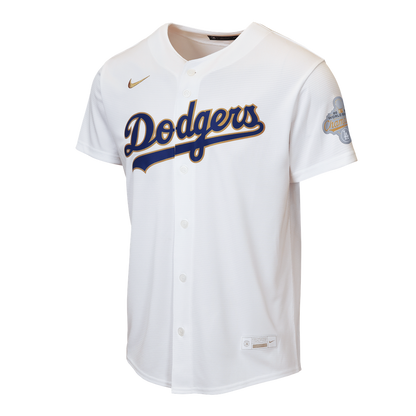 Los Angeles Dodgers Nike Youth 2026 Gold Collection Home Replica Jersey - White MLB Team Jersey Baseball Fan Apparel