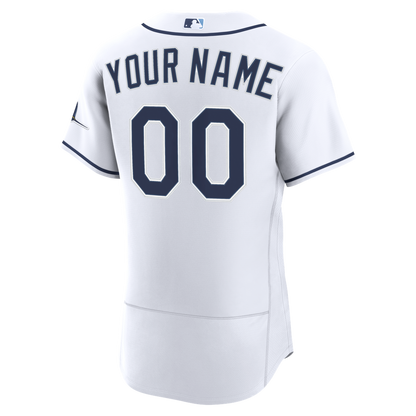 Tampa Bay Rays Nike Home Authentic Custom Jersey - White MLB Team Jersey Baseball Fan Apparel