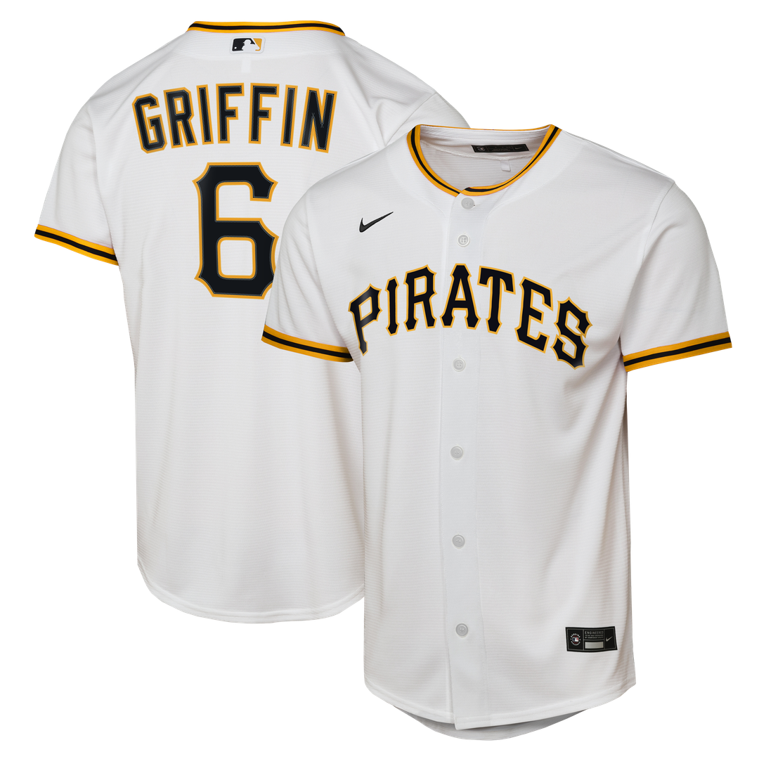 Pittsburgh Pirates Konnor Griffin Nike Youth Home Replica Jersey - White MLB Team Jersey Baseball Fan Apparel
