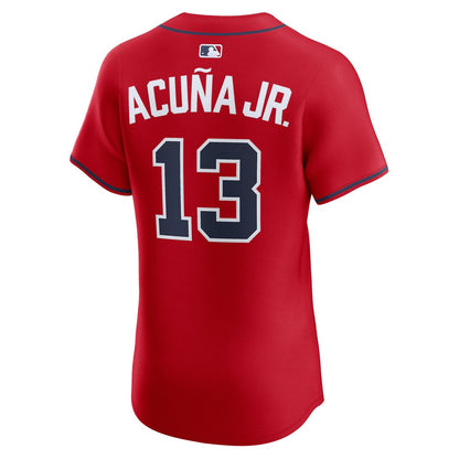 Atlanta Braves Ronald Acuña Jr. Nike Alternate 2 Elite Jersey - Red MLB Team Jersey Baseball Fan Apparel