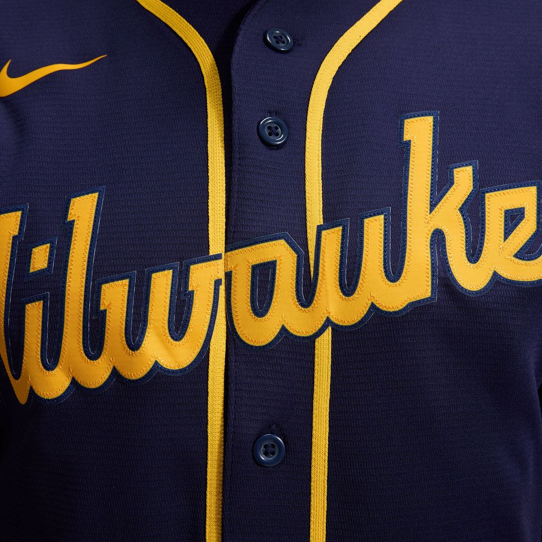 Milwaukee Brewers Nike Alternate Replica Team Jersey - Navy MLB Team Jersey Baseball Fan Apparel