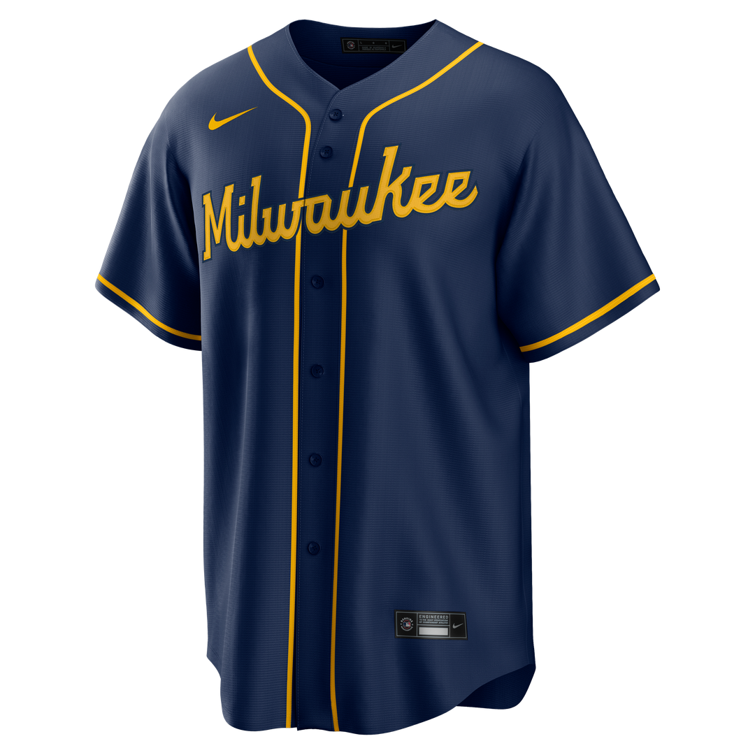 Milwaukee Brewers Nike Alternate Replica Team Jersey - Navy MLB Team Jersey Baseball Fan Apparel