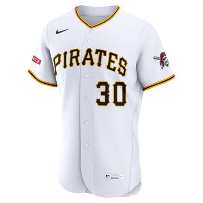 Pittsburgh Pirates Paul Skenes Nike Home Authentic Sponsor Patch Jersey - White MLB Team Jersey Baseball Fan Apparel