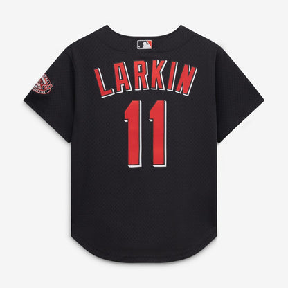 Cincinnati Reds Barry Larkin Mitchell & Ness Cooperstown Mesh Batting Practice Button - Up Jersey - Black MLB Team Jersey Baseball Fan Apparel