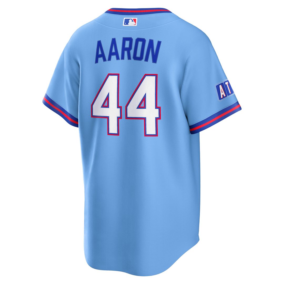 Atlanta Braves Hank Aaron Nike 2026 City Connect Stadium Jersey - Powder Blue MLB Team Jersey Baseball Fan Apparel