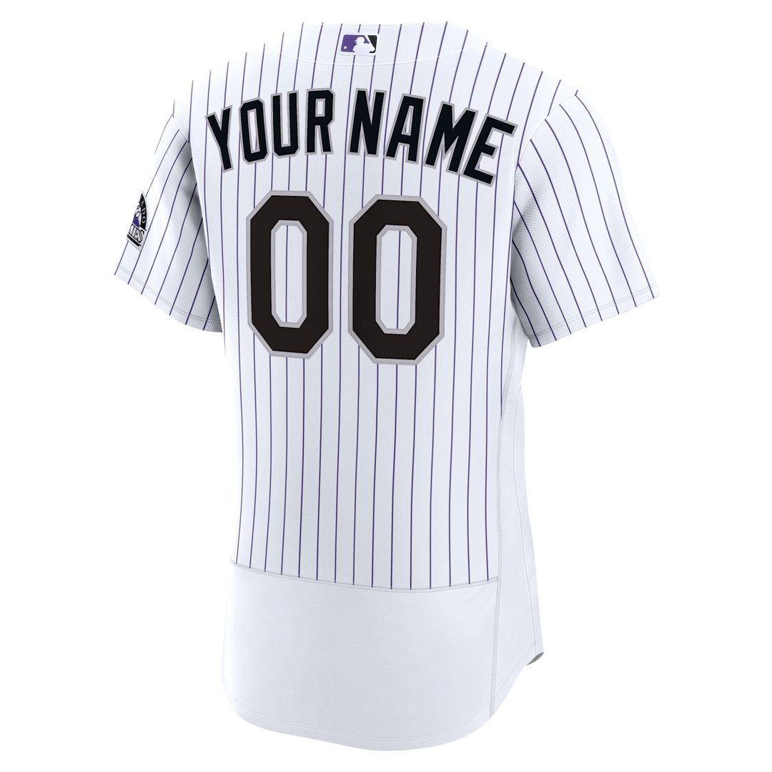 Colorado Rockies Nike Home Authentic Custom Jersey - White MLB Team Jersey Baseball Fan Apparel
