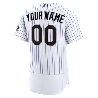 Colorado Rockies Nike Home Authentic Custom Jersey - White MLB Team Jersey Baseball Fan Apparel