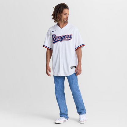 Texas Rangers Jake Burger Nike Home Replica Jersey - White MLB Team Jersey Baseball Fan Apparel