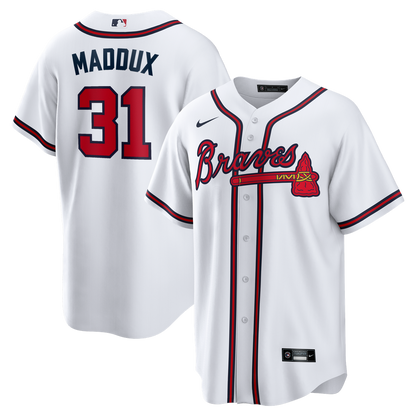 Atlanta Braves Greg Maddux Nike Home Retired Player Replica Jersey - White MLB Team Jersey Baseball Fan Apparel