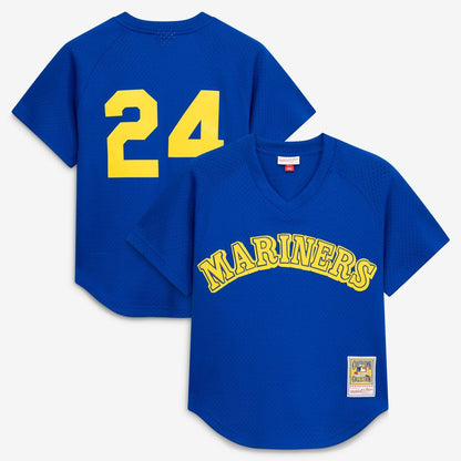 Seattle Mariners Ken Griffey Jr. Mitchell & Ness Authentic Batting Practice Jersey - Royal MLB Team Jersey Baseball Fan Apparel