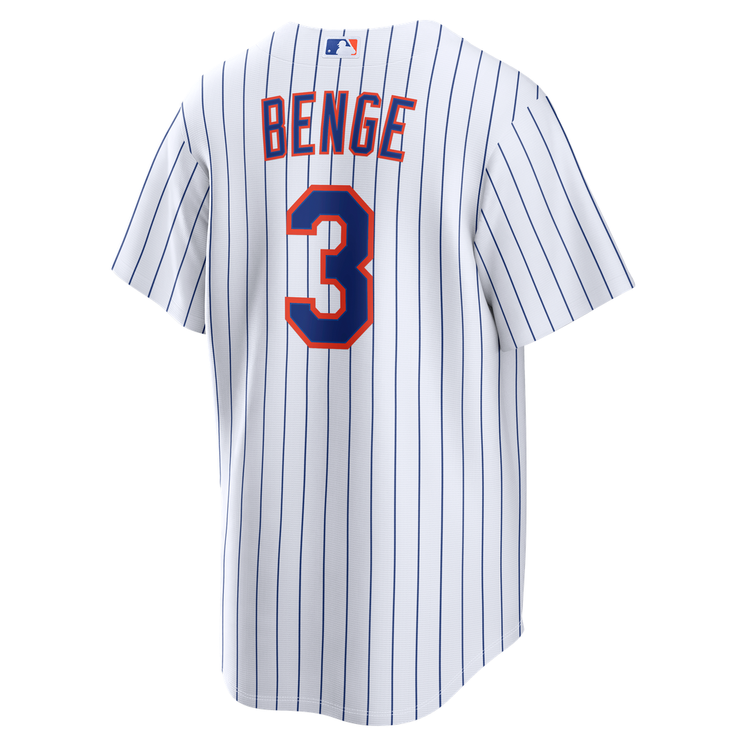 New York Mets Carson Benge Nike Home Replica Jersey - White MLB Team Jersey Baseball Fan Apparel