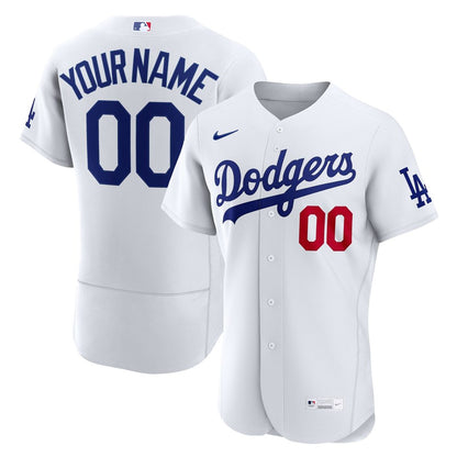 Los Angeles Dodgers Nike Home Authentic Custom Jersey - White MLB Team Jersey Baseball Fan Apparel