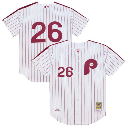 Philadelphia Phillies Chase Utley Mitchell & Ness 2003 Cooperstown Authentic Jersey - White MLB Team Jersey Baseball Fan Apparel