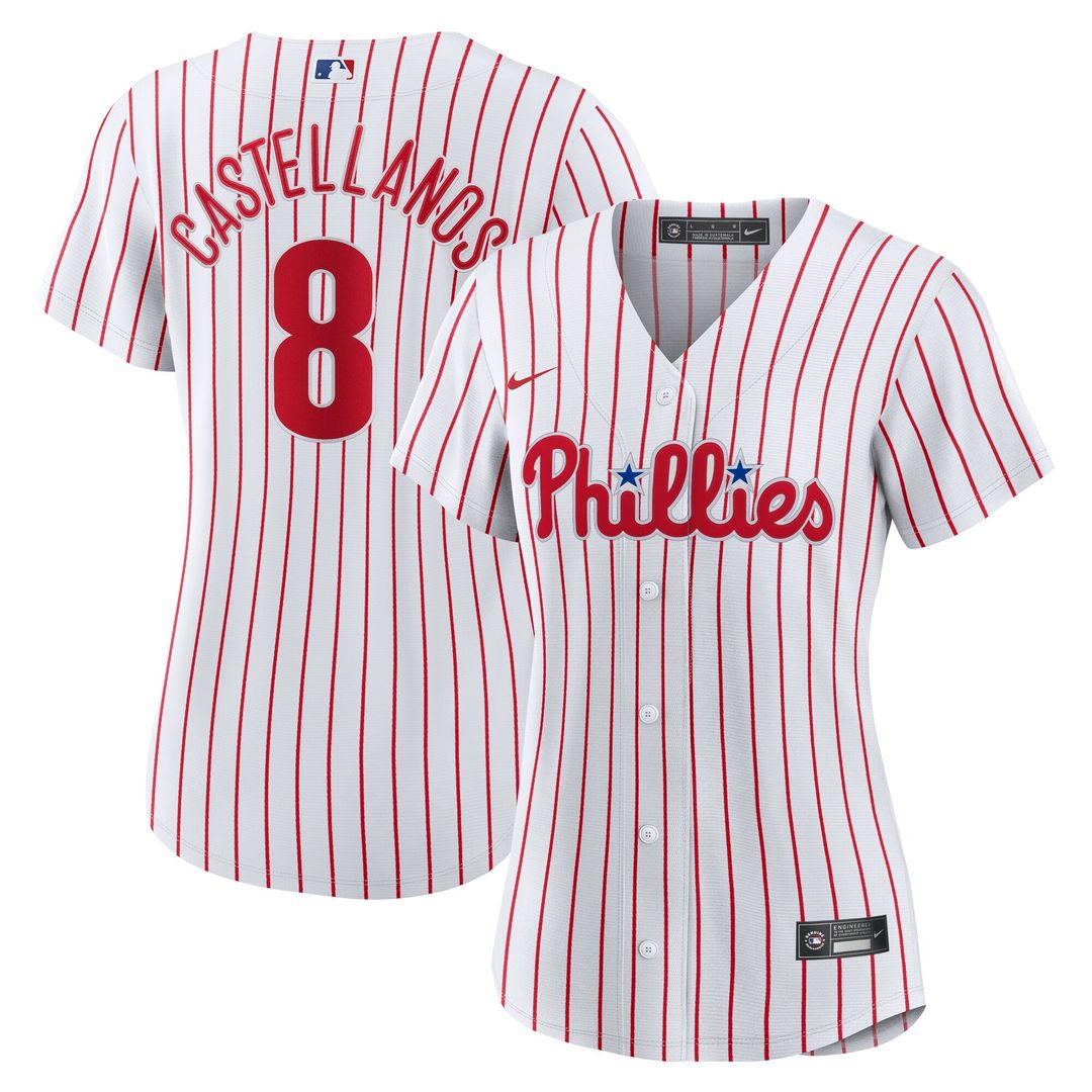 Philadelphia Phillies Nick Castellanos Nike Women's Home Replica Player Jersey - White MLB Team Jersey Baseball Fan Apparel