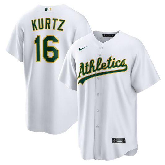 Athletics Nick Kurtz Nike Home Replica Jersey - White MLB Team Jersey Baseball Fan Apparel