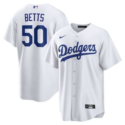 Los Angeles Dodgers Mookie Betts Nike Home Replica Jersey - White MLB Team Jersey Baseball Fan Apparel