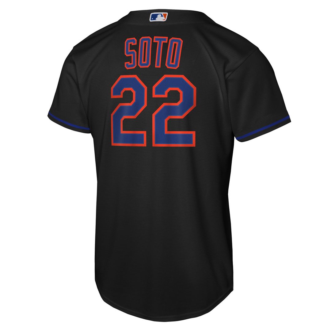 New York Mets Juan Soto Nike Youth Alternate Replica Jersey - Black MLB Team Jersey Baseball Fan Apparel